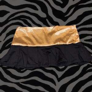Vintage Y2K Deadstock Gold Micro Mini Skirt - Low-Rise Rave Skirt Size M/L